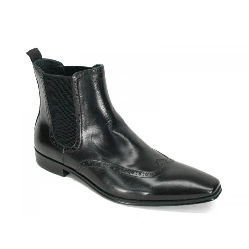 Carrucci Black Genuine Calf Skin Leather Boots KB8018-13